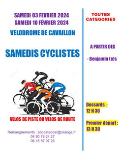 SAMEDIS CYCLISTES 3 et 10 février 2024